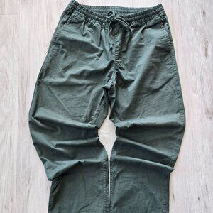 Vans | Range Elastic hunter green canvas straight leg drawstring pants | MENS M